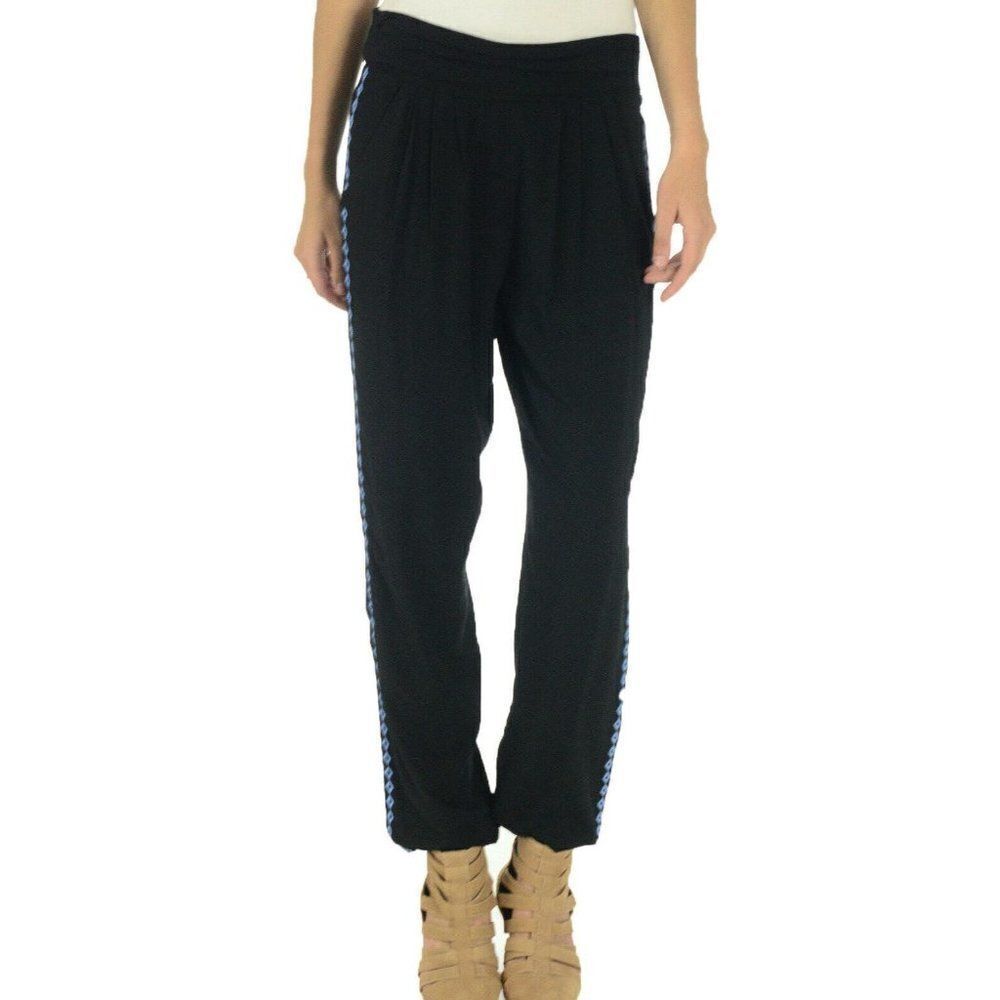 Tasi Malibu Black Blue Aztec Tylie Elastic Pant L